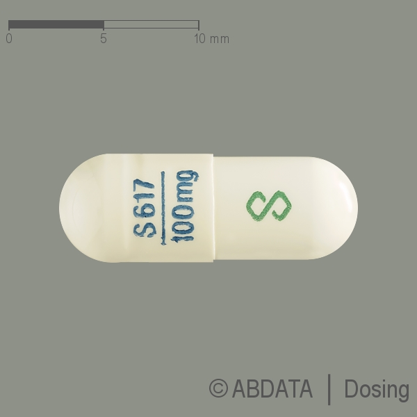 Verpackungsbild (Packshot) von GABAPENTIN Strides 100 mg Hartkapseln