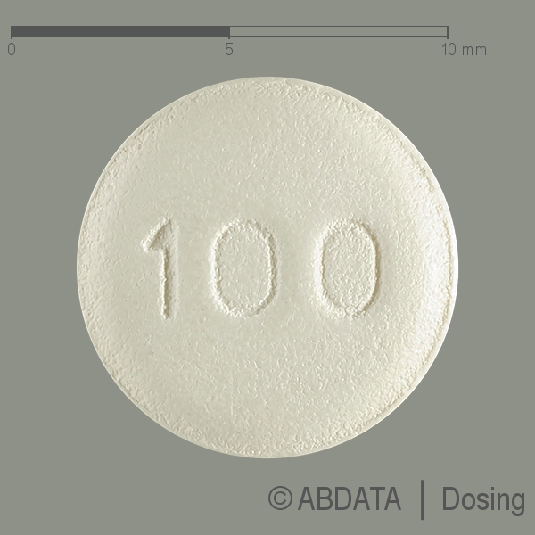 Verpackungsbild (Packshot) von ERLOTINIB STADA 100 mg Filmtabletten