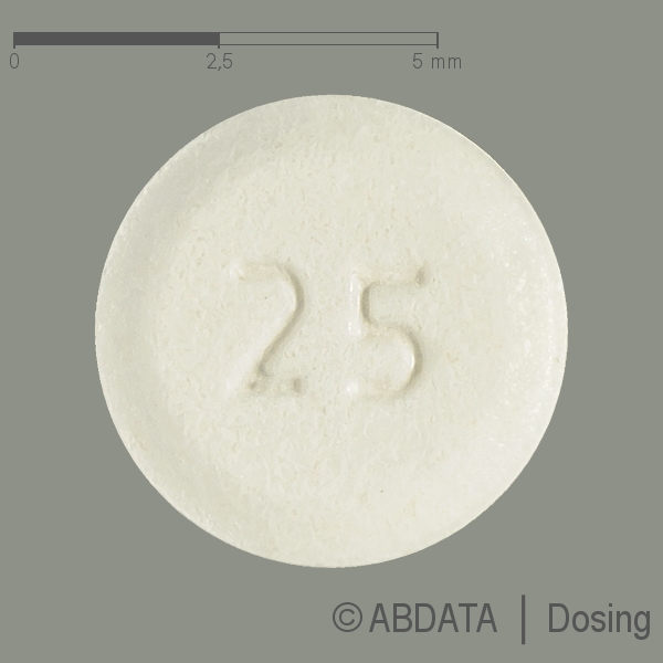 Produktabbildungen für EVEROLIMUS Ascend 0,25 mg Tabletten in der Vorder-, Hinter- und Seitenansicht.