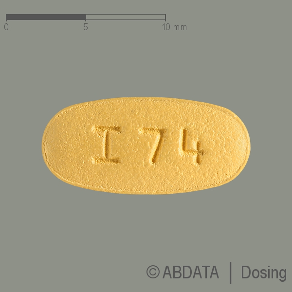 Verpackungsbild (Packshot) von LACOSAMID-1A Pharma 100 mg Filmtabletten