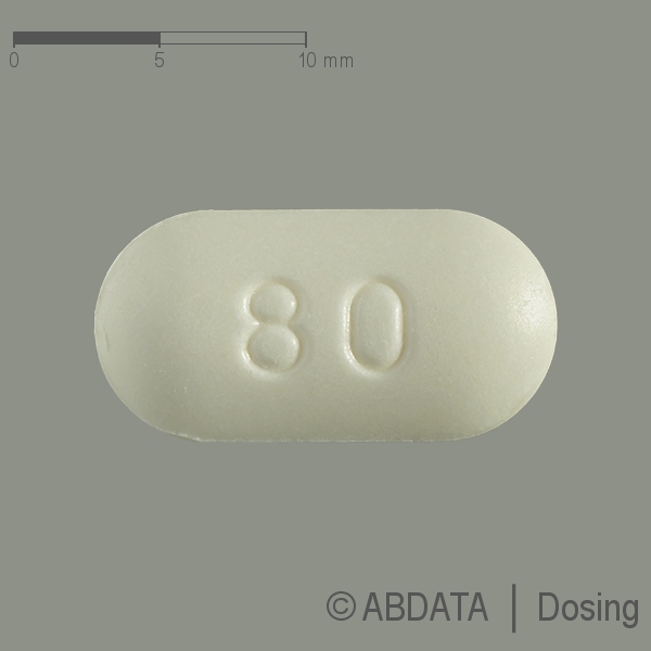 Verpackungsbild (Packshot) von TELMISARTAN Zentiva 80 mg Tabletten