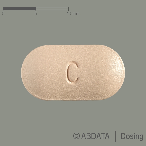 Verpackungsbild (Packshot) von CAPECITABIN Teva 500 mg Filmtabletten