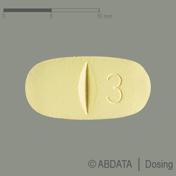 Verpackungsbild (Packshot) von RISPERIDON-1A Pharma 3 mg Filmtabletten