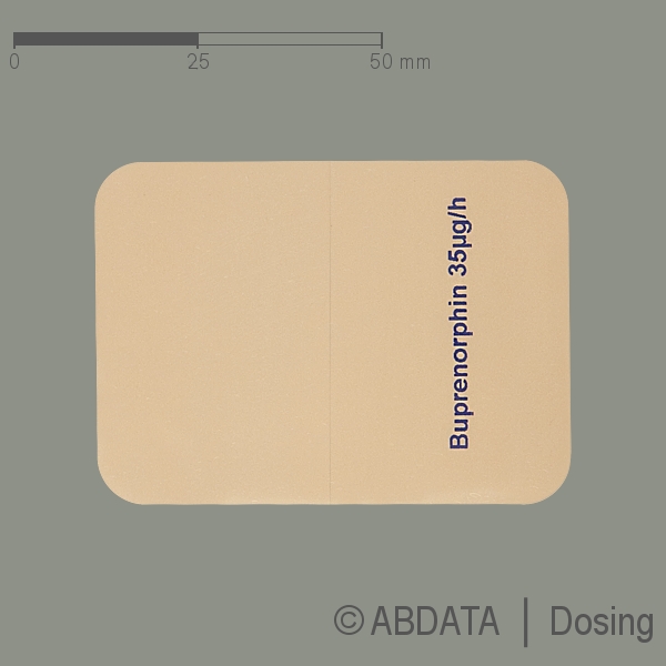 Verpackungsbild (Packshot) von BUPRENORPHIN-ratiopharm 35 μg/h Matrix 20mg/Pfl.3T