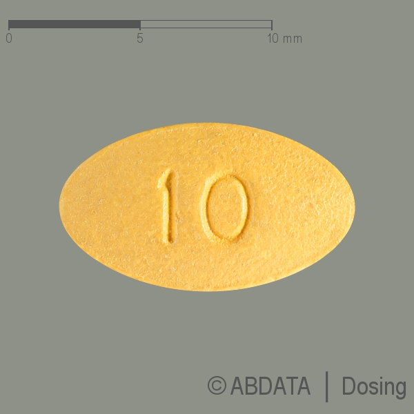 Verpackungsbild (Packshot) von TADALAFIL-1A Pharma 10 mg Filmtabletten