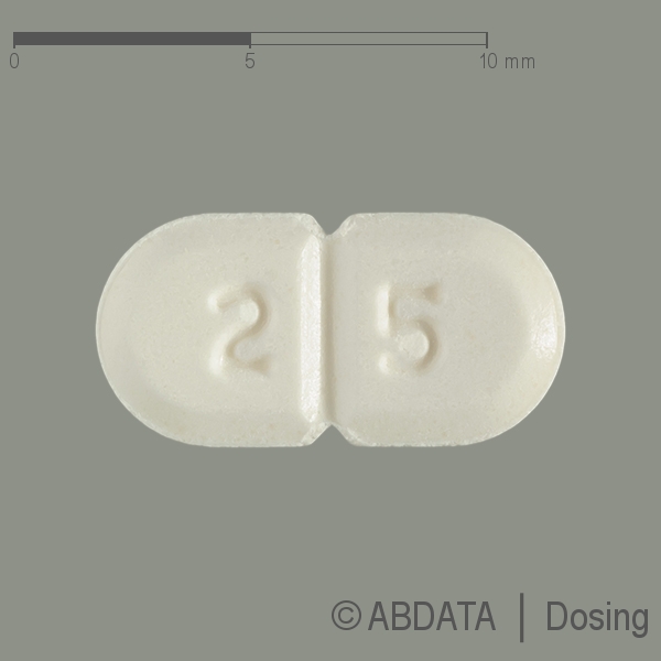 Verpackungsbild (Packshot) von RAMIPRIL comp. Heumann 5 mg/25 mg Tabletten