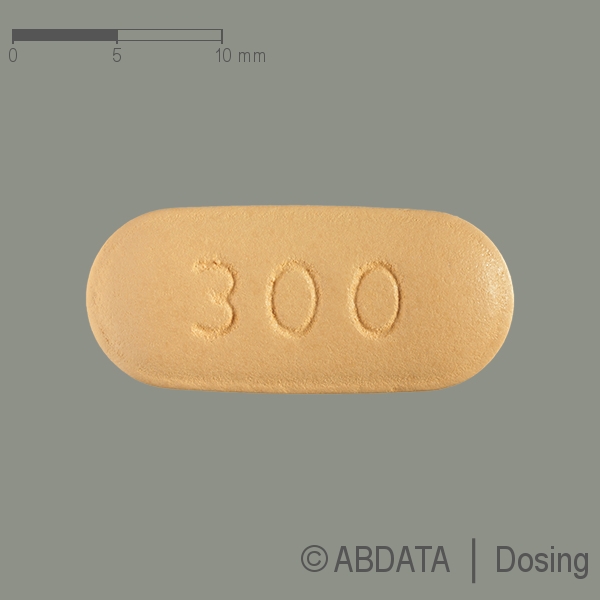 Verpackungsbild (Packshot) von ABACAVIR/Lamivudin Teva 600 mg/300 mg Filmtabl.