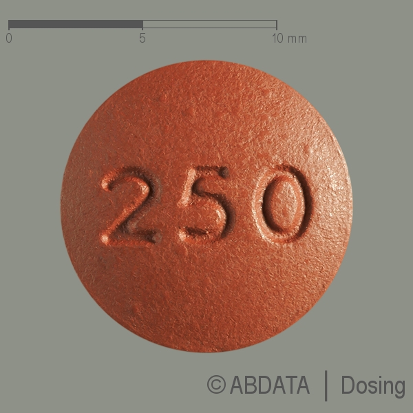 Verpackungsbild (Packshot) von GEFITINIB Glenmark 250 mg Filmtabletten