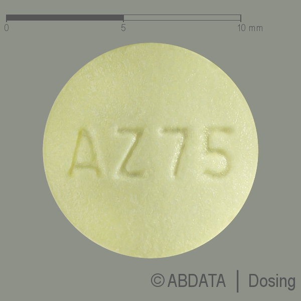Verpackungsbild (Packshot) von AZATHIOPRIN STADA 75 mg Filmtabletten