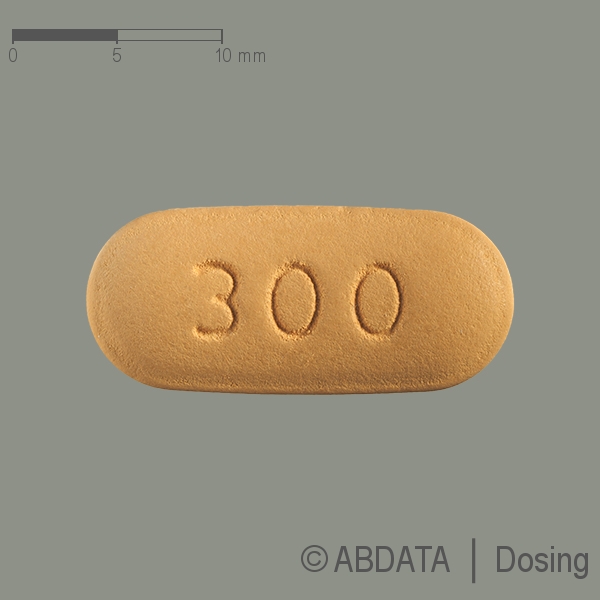 Verpackungsbild (Packshot) von ABACAVIR/Lamivudin ratio 600 mg/300 mg Filmtabl.