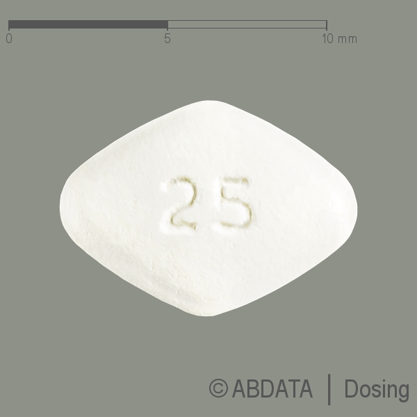 Verpackungsbild (Packshot) von SILDENAFIL Pfizer 25 mg Filmtabletten