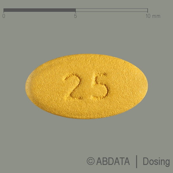 Verpackungsbild (Packshot) von AGOMELATIN AbZ 25 mg Filmtabletten