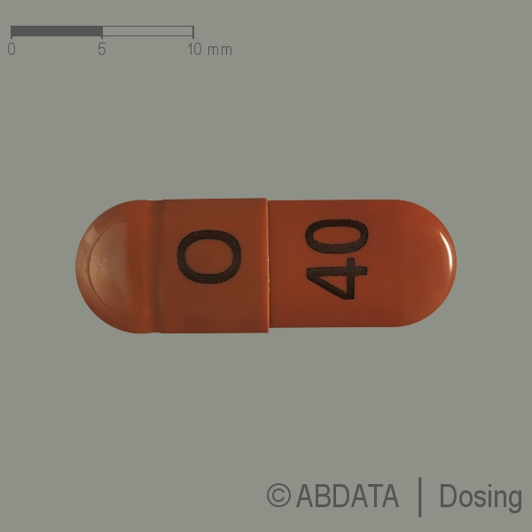 Verpackungsbild (Packshot) von OMEPRAZOL BASICS 40 mg magensaftresist.Hartkapseln