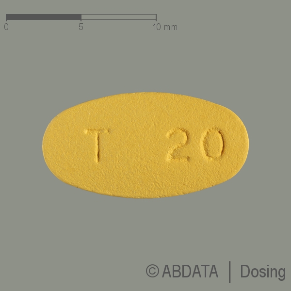 Produktabbildungen für TADALAFIL Uropharm 20 mg Filmtabletten in der Vorder-, Hinter- und Seitenansicht.